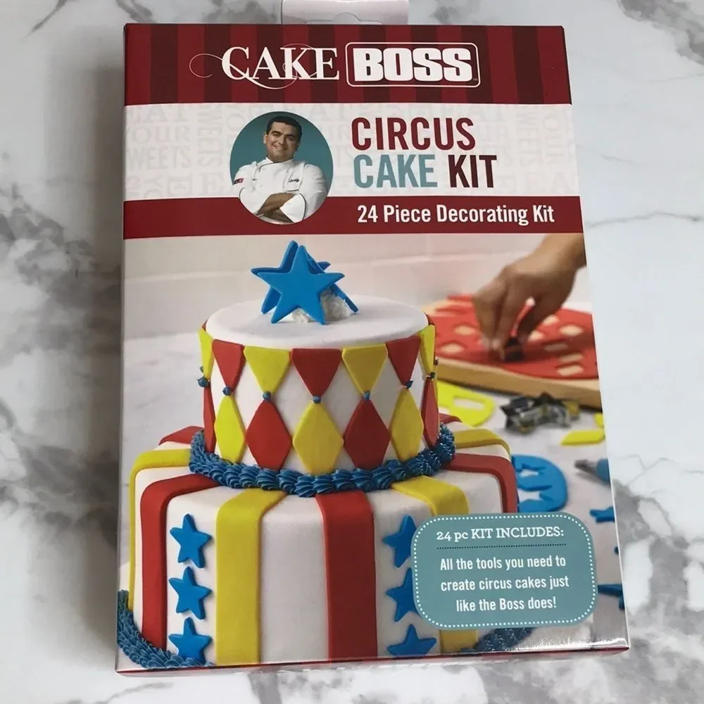 NIB Cake Boss Circus Cake Decorating Kit 24pc Fondant Cutter Set Baking Tools